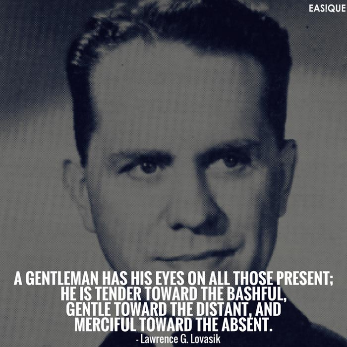 lawrence lovasik gentleman quote