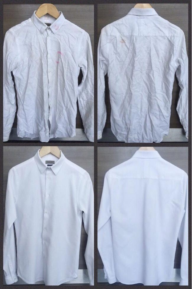 shirt pressed before after